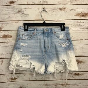 American Eagle Bleach Distressed Cutoff Mom Denim Jean Shorts